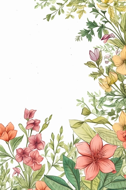 A colorful floral border with a place for text.