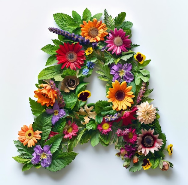 Colorful Floral Bouquet on a White Wall