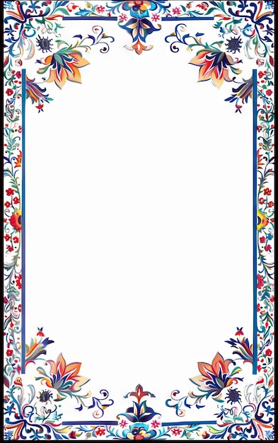 Photo a colorful floral frame with a black background