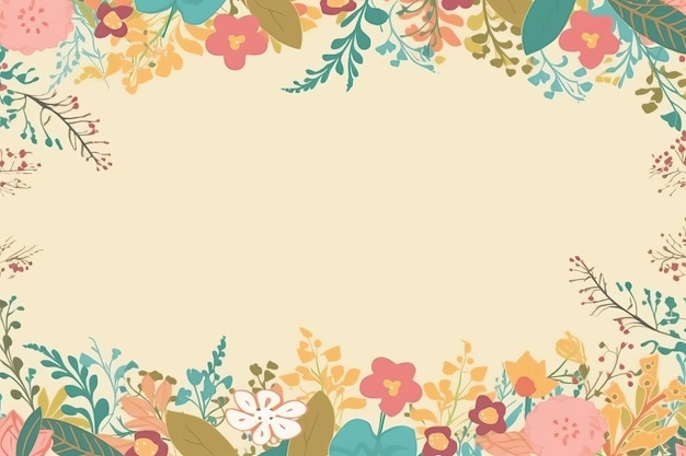 A colorful floral frame with a floral pattern on it.