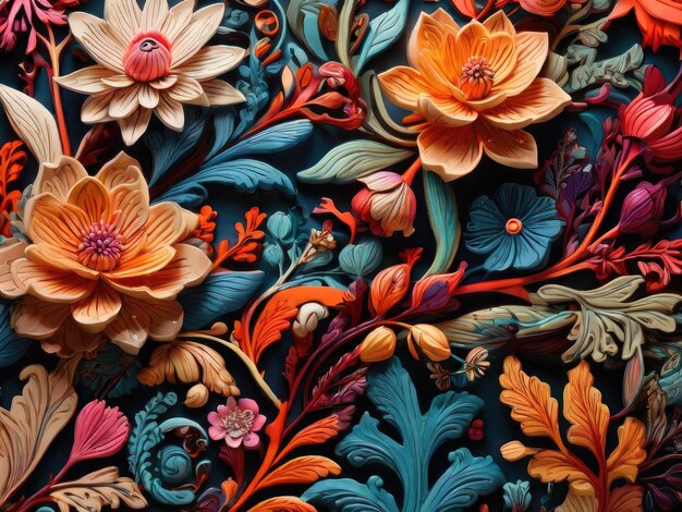 a colorful floral pattern is shown with the word spring