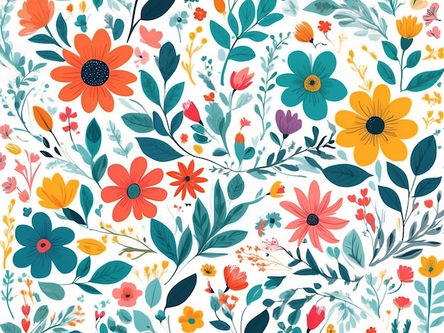 colorful floral pattern on a white background desenho white background