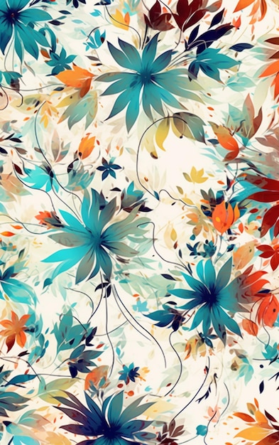 A colorful floral pattern with a floral background.