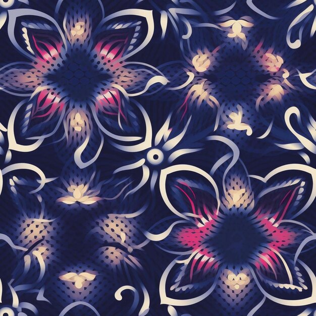 Photo a colorful floral pattern with the word 