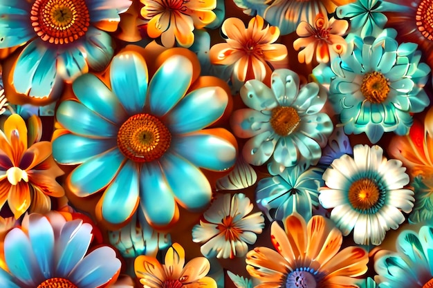 a colorful floral pattern with the word flowers on it