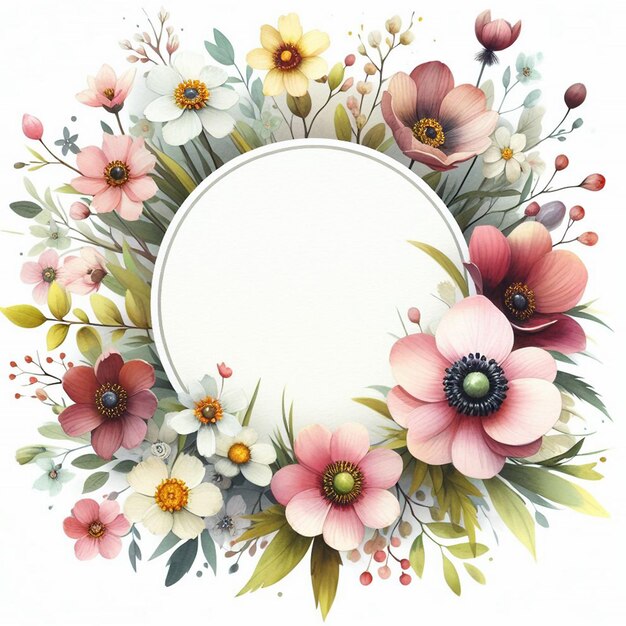 a colorful floral picture with a frame that says spring