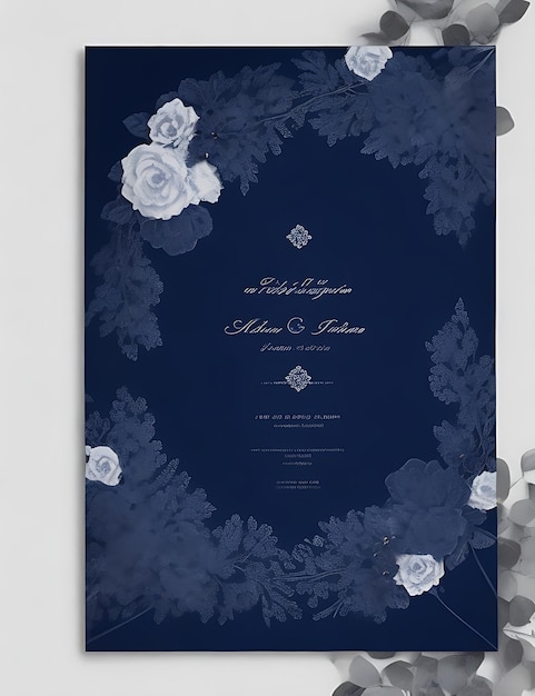 Photo colorful floral wedding invitation card vector template