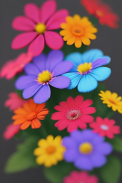 a colorful flower arrangement with the word quot daisy quot on the bottom