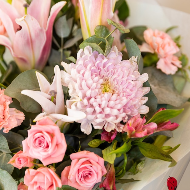 Colorful flower bouquet closeup