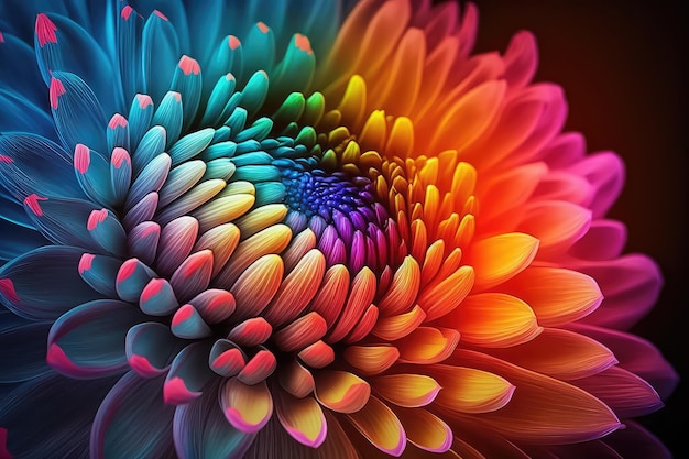 Colorful flower closeup Generative AI