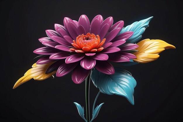 Photo colorful flower on dark background