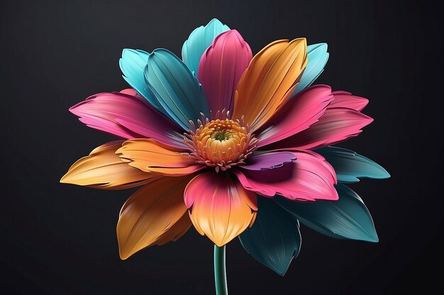 Photo colorful flower on dark background