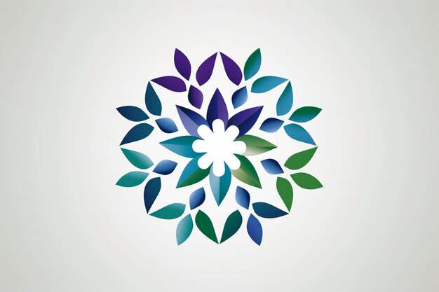 a colorful flower design is shown in a circle