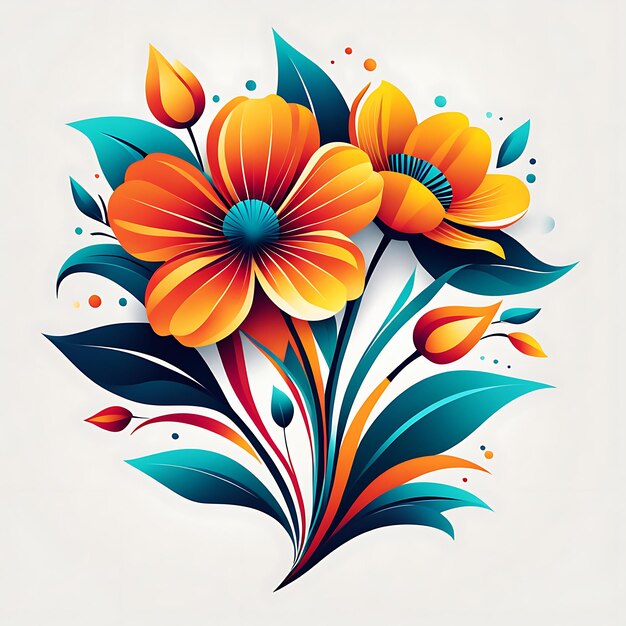 a colorful flower design is shown with the colors of the flowers