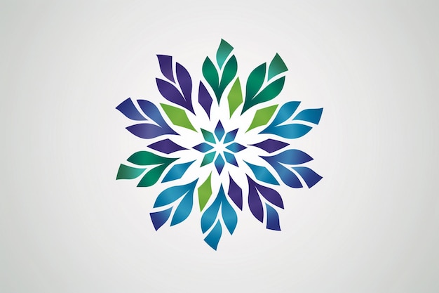 Photo a colorful flower design with the blue and green colors