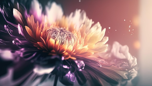 Colorful flower digital art illustration Generative AI