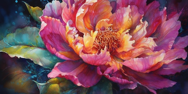 A colorful flower painting by person