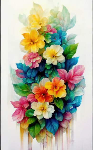 a colorful flower painting with the colors of the flowers