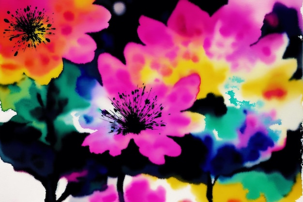 A colorful flower wallpaper that says'flower wall'on it