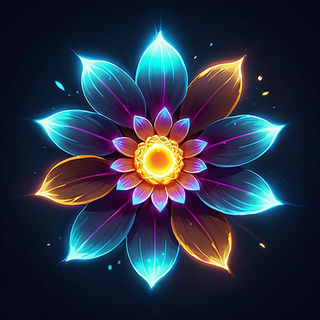 a colorful flower with the center of the flower on it