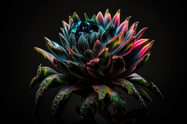 A colorful flower with the word agave on it