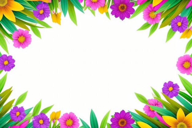 colorful flowers in a circle with a white background