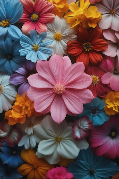 Photo colorful flowers close up