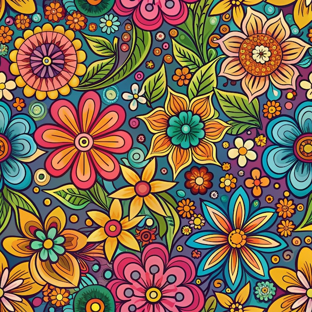 colorful flowers on a colorful background