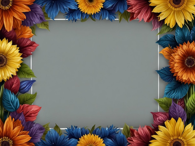 Colorful Flowers Frame