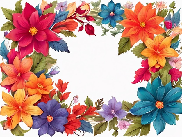 Colorful Flowers Frame