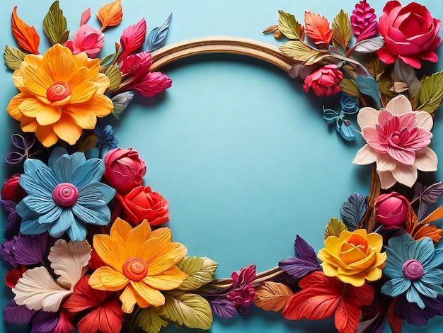 Colorful Flowers Frame