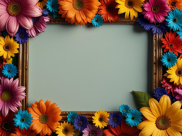 Colorful Flowers Frame