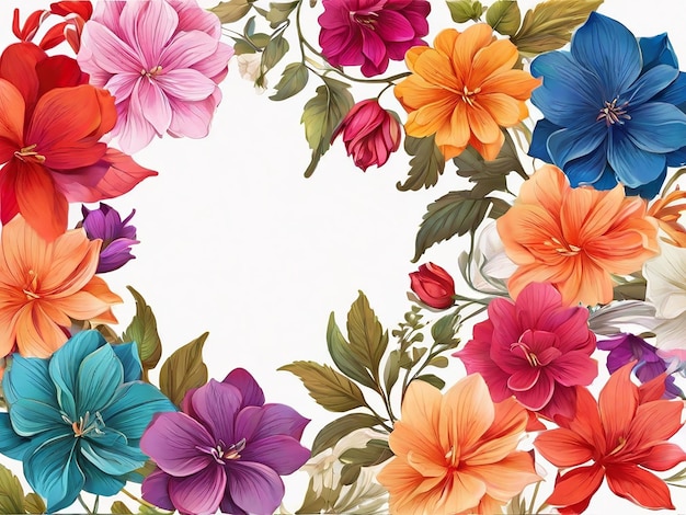 Colorful Flowers Frame