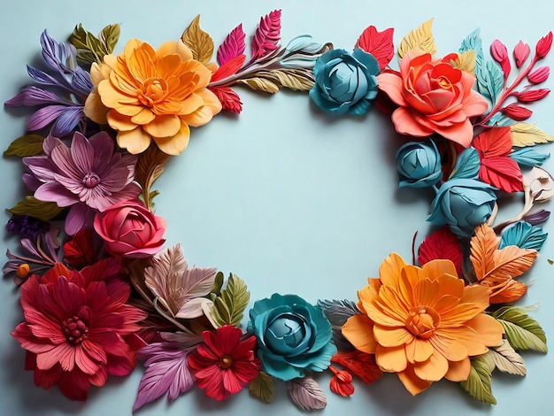 Colorful Flowers Frame