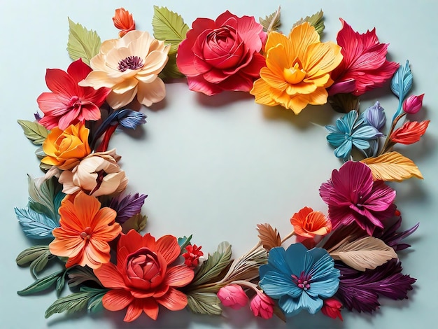 Colorful Flowers Frame