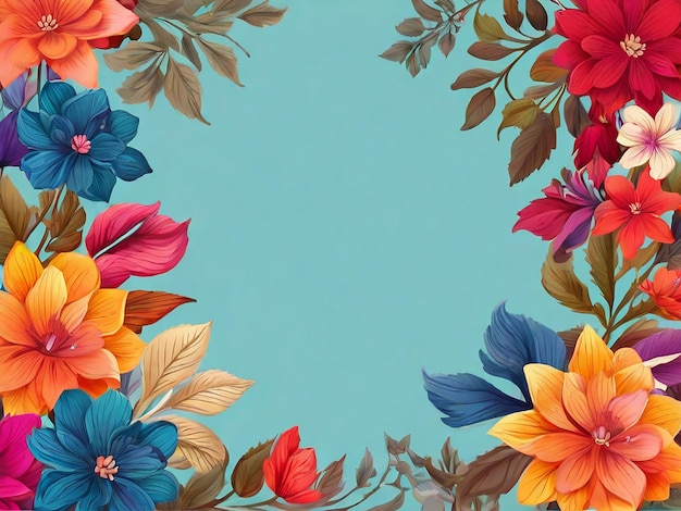 Colorful Flowers Frame