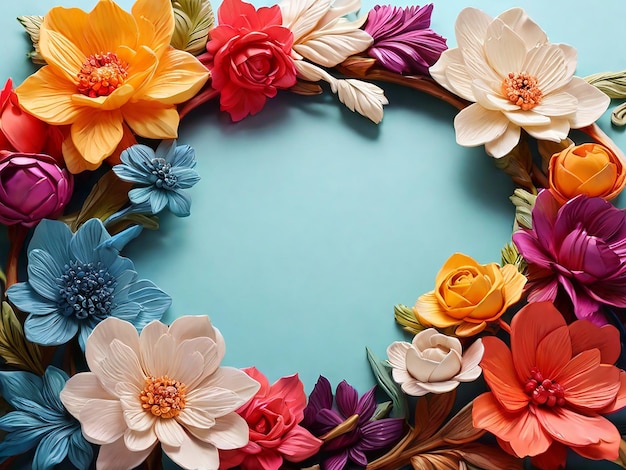 Colorful Flowers Frame