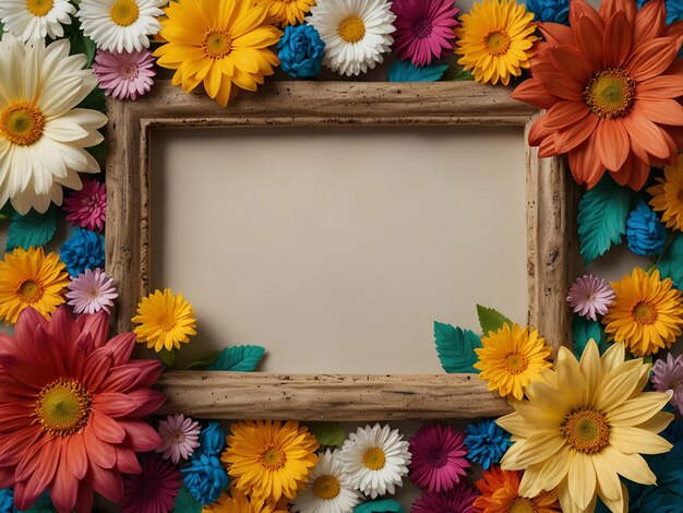 Colorful Flowers Frame