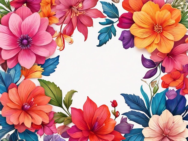 Colorful Flowers Frame