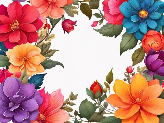 Colorful Flowers Frame