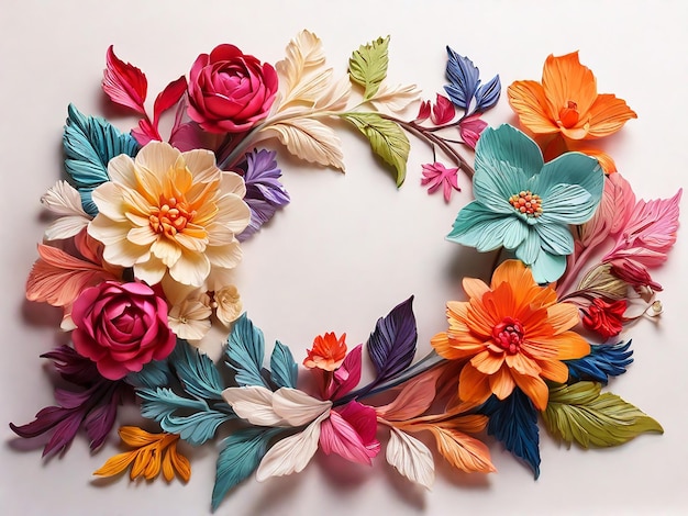 Colorful Flowers Frame