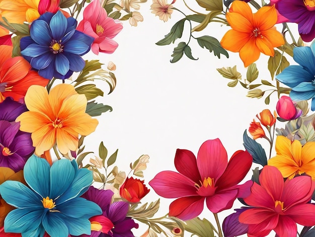 Colorful Flowers Frame