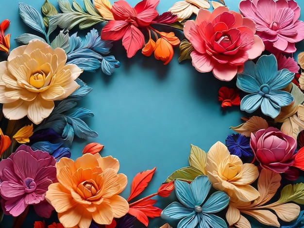 Colorful Flowers Frame