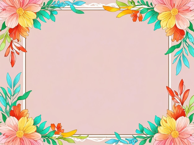 Colorful Flowers Frame