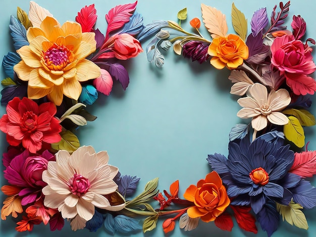 Colorful Flowers Frame