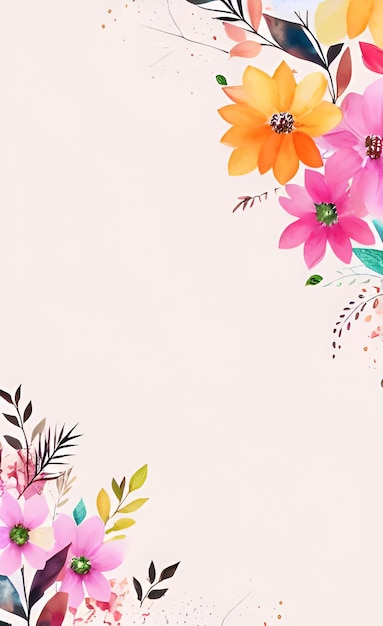 Colorful flowers on a pink background