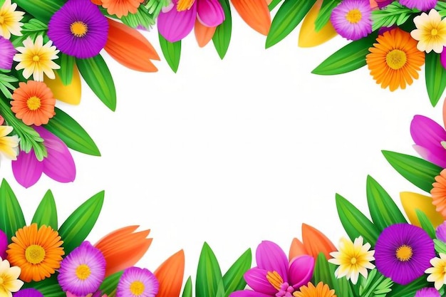 colorful flowers on a white background