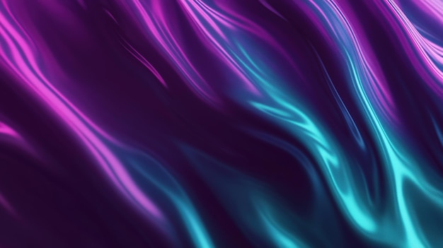 Photo colorful flowing abstract design with purple and teal waves in a smooth gradient background suitable for digital art or wallpapers