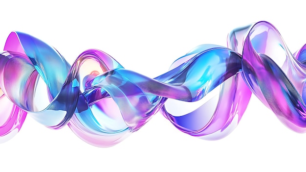 Photo colorful flowing glass and liquidlike abstract shapes in futuristic digital art renderings