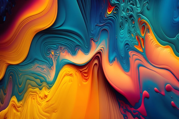 Colorful fluid art abstract wallpaper background Generated AI